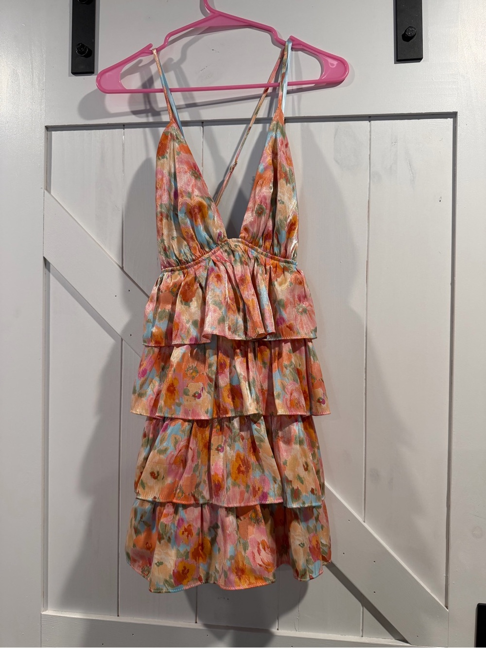 Windsor Pink Multi Floral Tiered Mini Dress